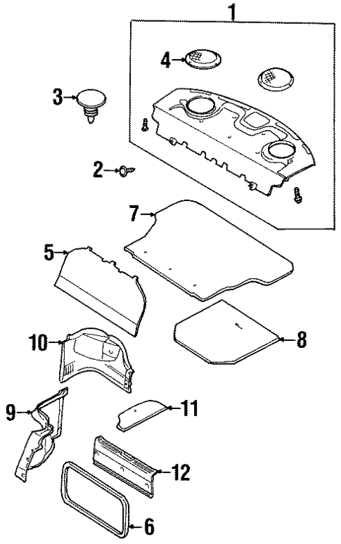 Interior Trim - Rear Body for 2000 Kia Sephia #0
