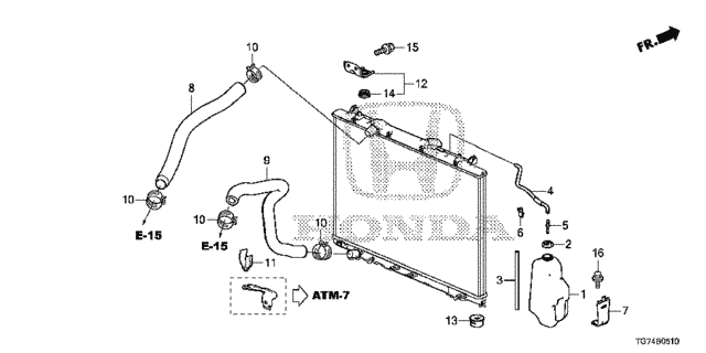 Radiator Hose - Reserve Tank (1) for 2019 Honda Pilot #0