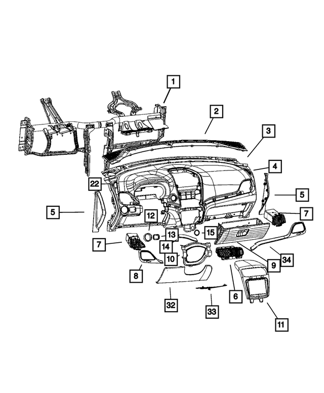 1SK51DX9AB - Interior Trim: Instrument Panel Switch Bezel for Mopar Image image