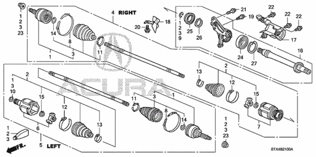 Driveshaft - Half Shaft for 2012 Acura MDX #0