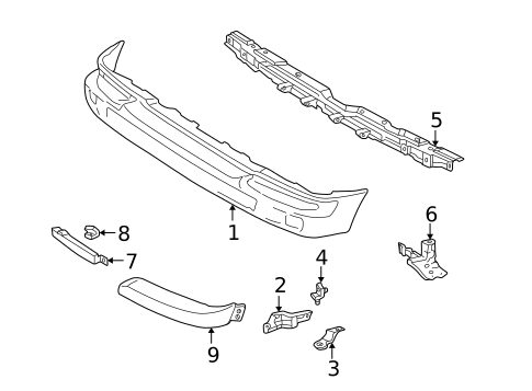 Bumper & Components - Front for 2000 Toyota Tacoma #1