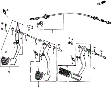 Brake Pedal - Clutch Pedal for 1984 Honda Wagovan #0