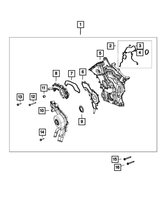 4893936AG - 3.6L V6 24 Valve VVT Gas; Engine: Chain Case Cover for Mopar Image image
