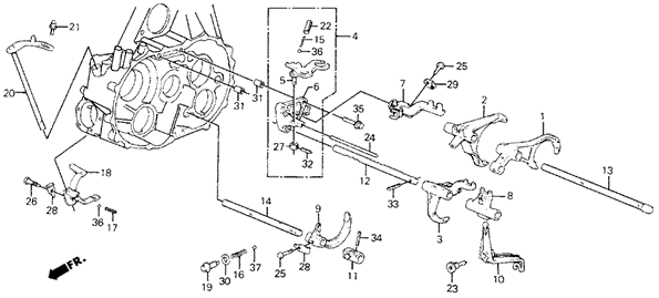 MT Shift Fork - Selector Fork 4WD for 1988 Honda Civic #0