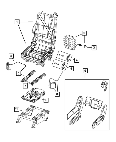 Front Seats - Adjusters, Recliners, Shields and Risers for 2022 Ram ProMaster 2500 #3