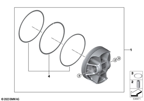 Piston with Rings and Wristpin for 2024 BMW-Motorrad R 1300 RT #0