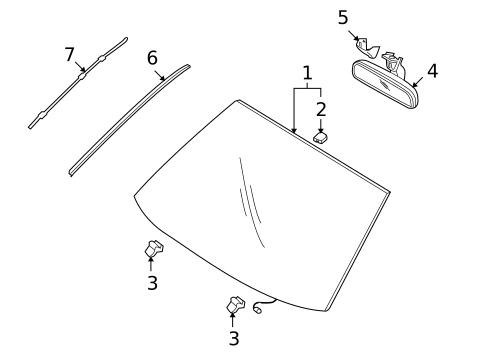 Glass - Windshield for 2005 Kia Amanti #0