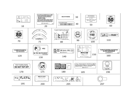 Type Plate, Guide Signs for 2006 Mercedes-Benz CL65 AMG #0