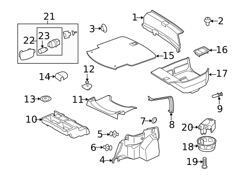 Interior Trim - Rear Body for 2005 Mercedes-Benz SLK 55 AMG&reg; #1