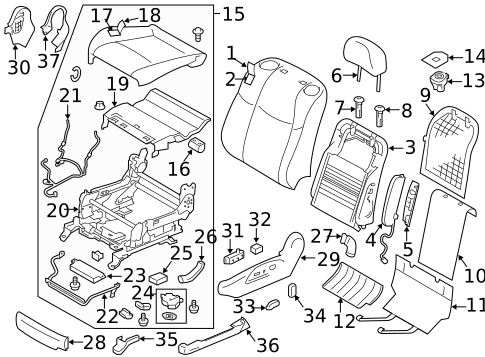 Front Seat Components for 2014 INFINITI Q70 #0
