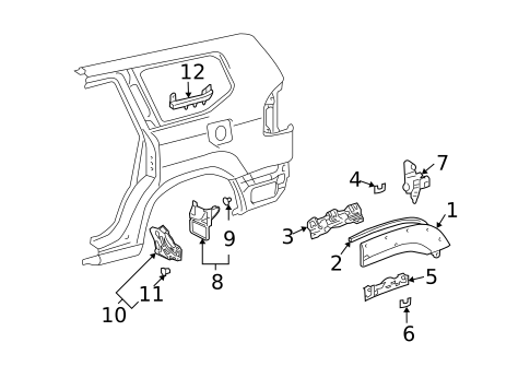 Exterior Trim - Quarter Panel for 2006 Lexus GX470 #0