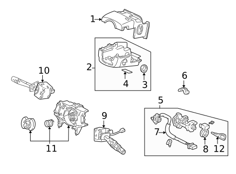 Shroud, Switches & Levers for 2005 Acura MDX #0