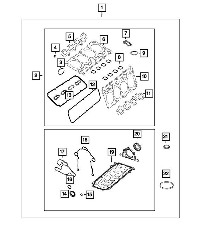 68294132AB - 5.7L Gas; Engine: Long Block Engine Gasket Kit for Mopar Image image