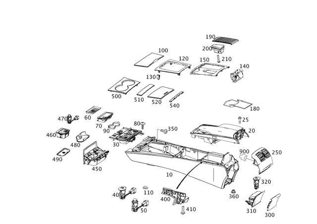 2046806550 - Panelling: Housing, Center Console for Mercedes-Benz: C250, C300, C350, E550 Image image