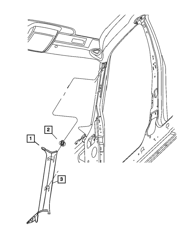 1KR14HL1AE - : Windshield Garnish Molding, Right for Mopar Image