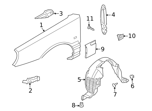 Exterior Trim - Fender for 2007 Kia Amanti #0