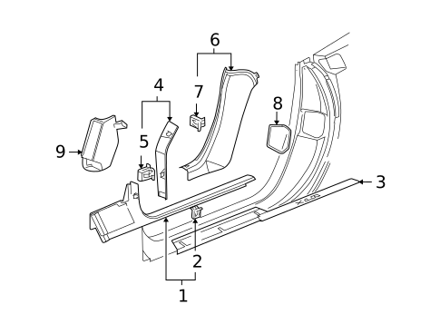 Interior Trim - Pillars for 2010 Chevrolet Corvette #0