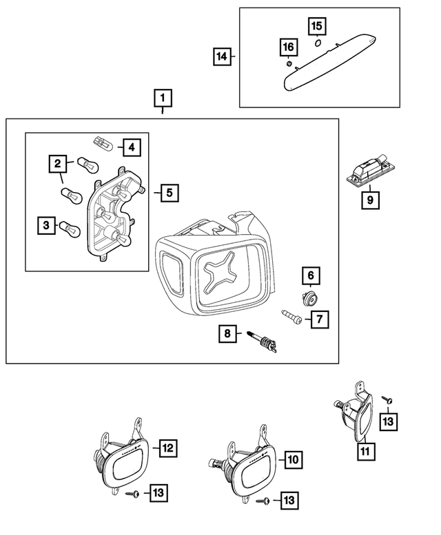 68429880AA - Electrical: Tail Lamp, Right for Jeep: Renegade Image
