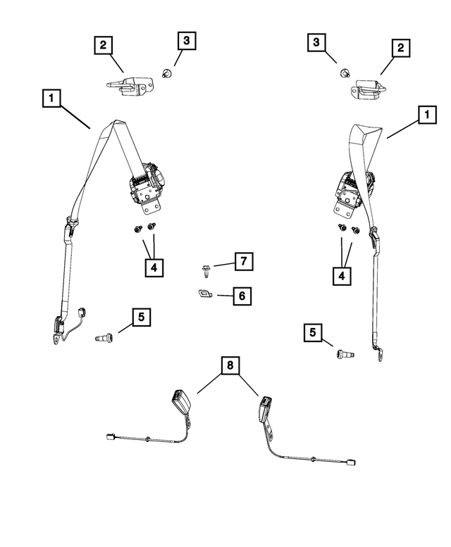 5029126AD - Restraints: Seat Belt Turning Loop, Right for Mopar Image