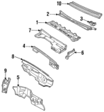 15646504 - Body: Plenum Panel for Chevrolet: Blazer, C1500, C2500, C3500, K1500 Pickup, K2500 Pickup, K3500 Pickup, Suburban C1500, Suburban C2500, Suburban K1500, Suburban K2500 | GMC: C1500 Pickup, C2500 Pickup, C3500 Pickup, K1500 Pickup, K2500 Pickup, K3500 Pickup, Suburban C1500, Suburban C2500, Suburban K1500, Suburban K2500, Yukon Image