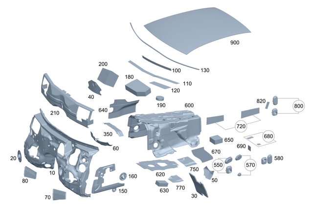 2066826600 - : Dampening, Roof for Mercedes-Benz Image