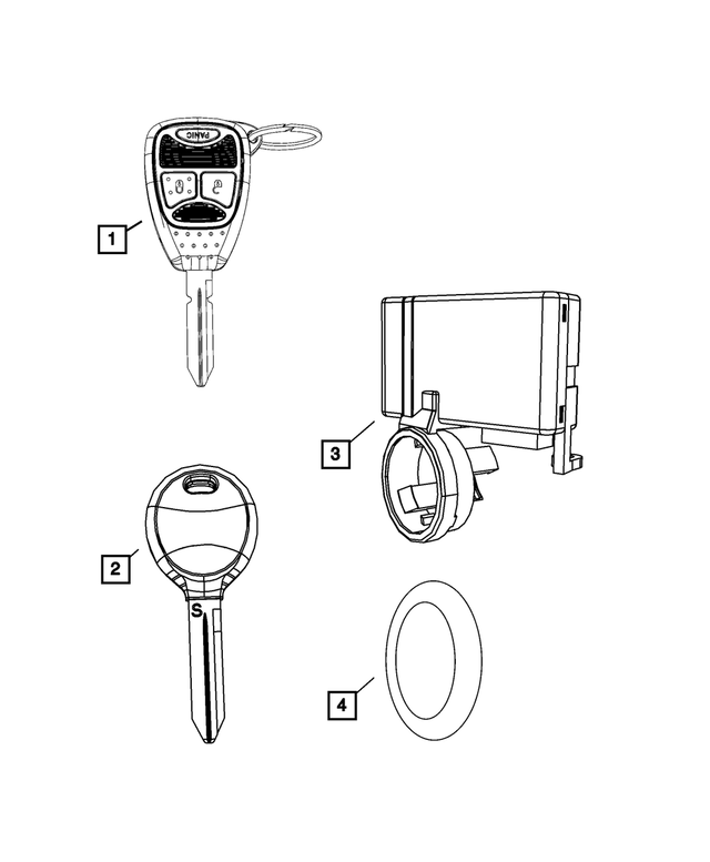 « 68273341AC – Wiper/Lock Cylinder and Keys : Vide Avec Transmetteur Cle pour Mopar Image »