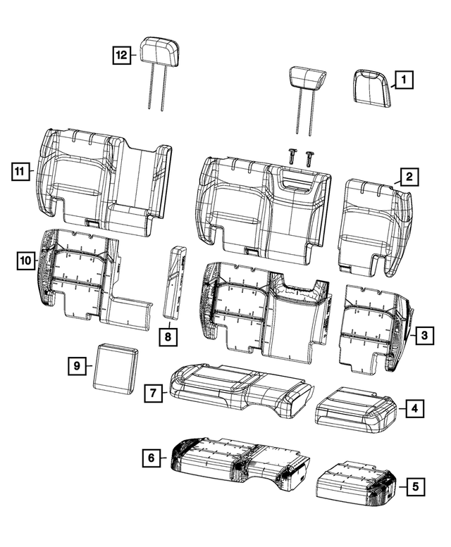 6AA70TX7AC - Interior Trim: Rear Headrest for Mopar Image