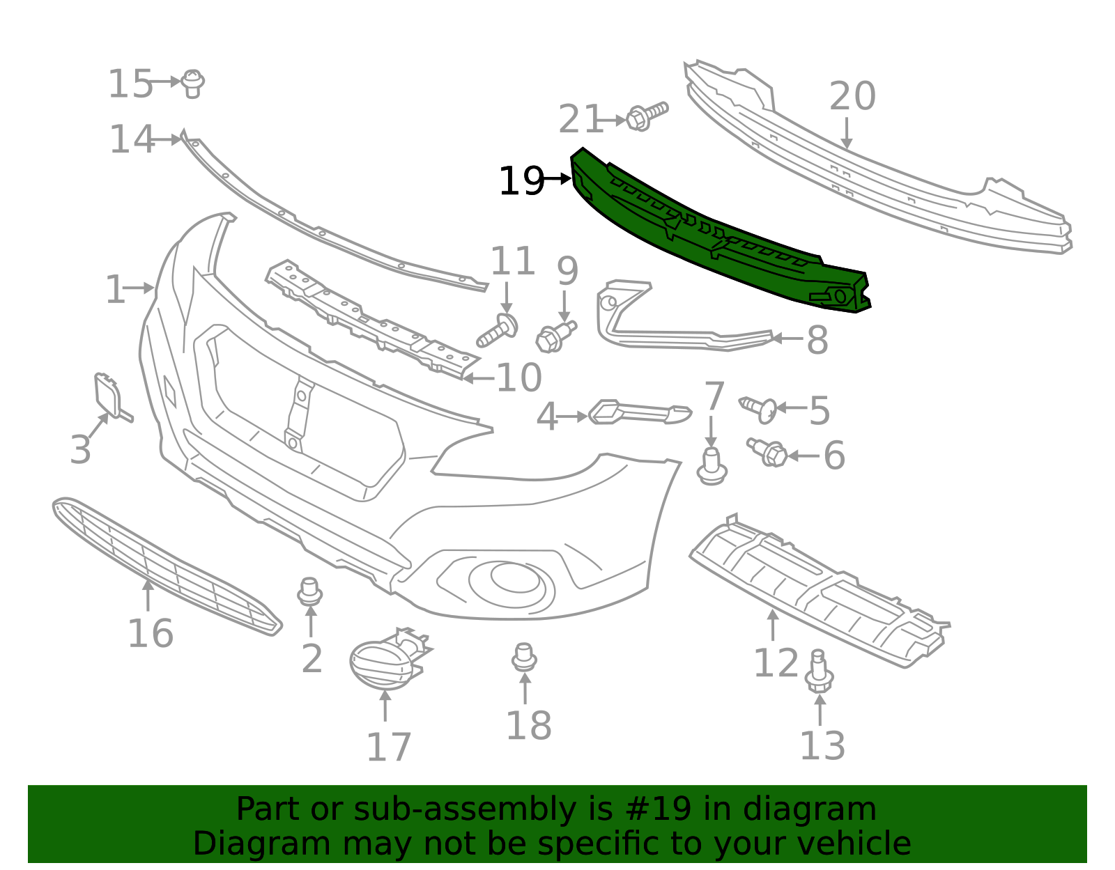 57705AL00A - Energy Absorber 2015-2019 Subaru | Subaru Parts Exchange