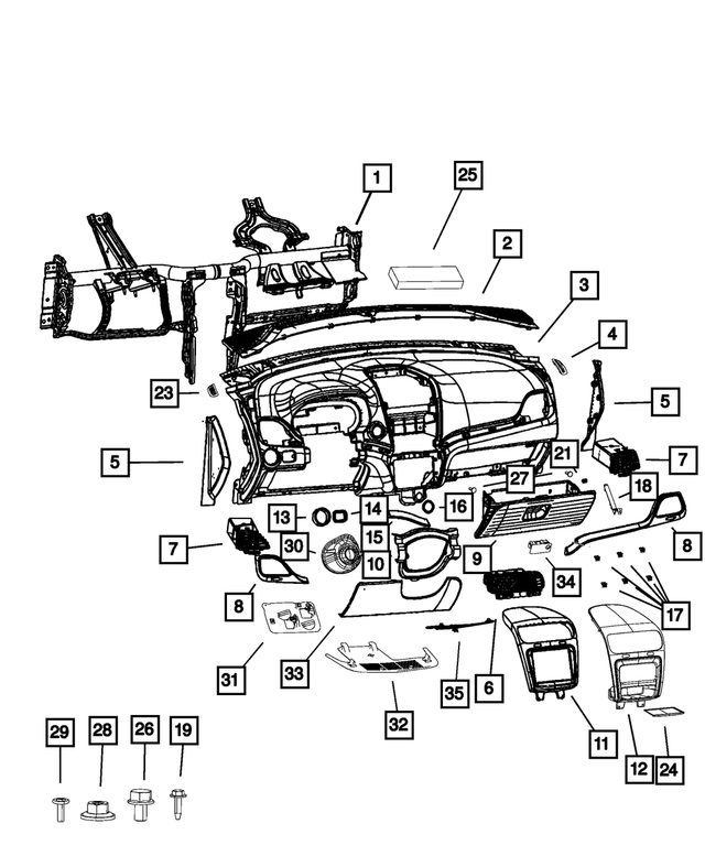 5291891AF - : Dash Panel Upper Seal for Mopar Image