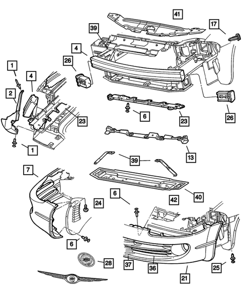 Front Bumper and Fascia for 2002 Chrysler Concorde #0