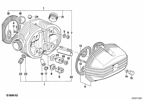 Cylinder Head with Cover for 1984 BMW-Motorrad R 80 ST #0