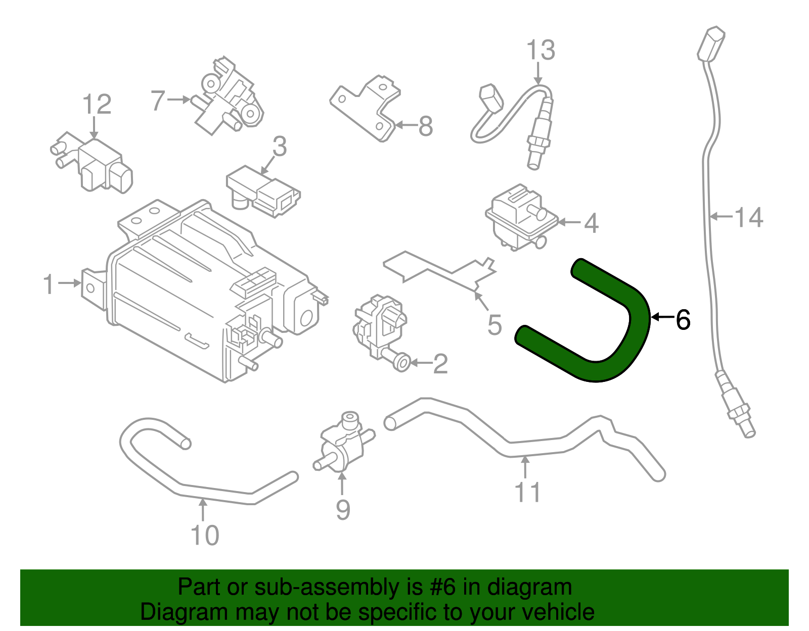 2015-2020 Nissan Murano Canister Hose 18791-5AF0A | Nissan Parts Central