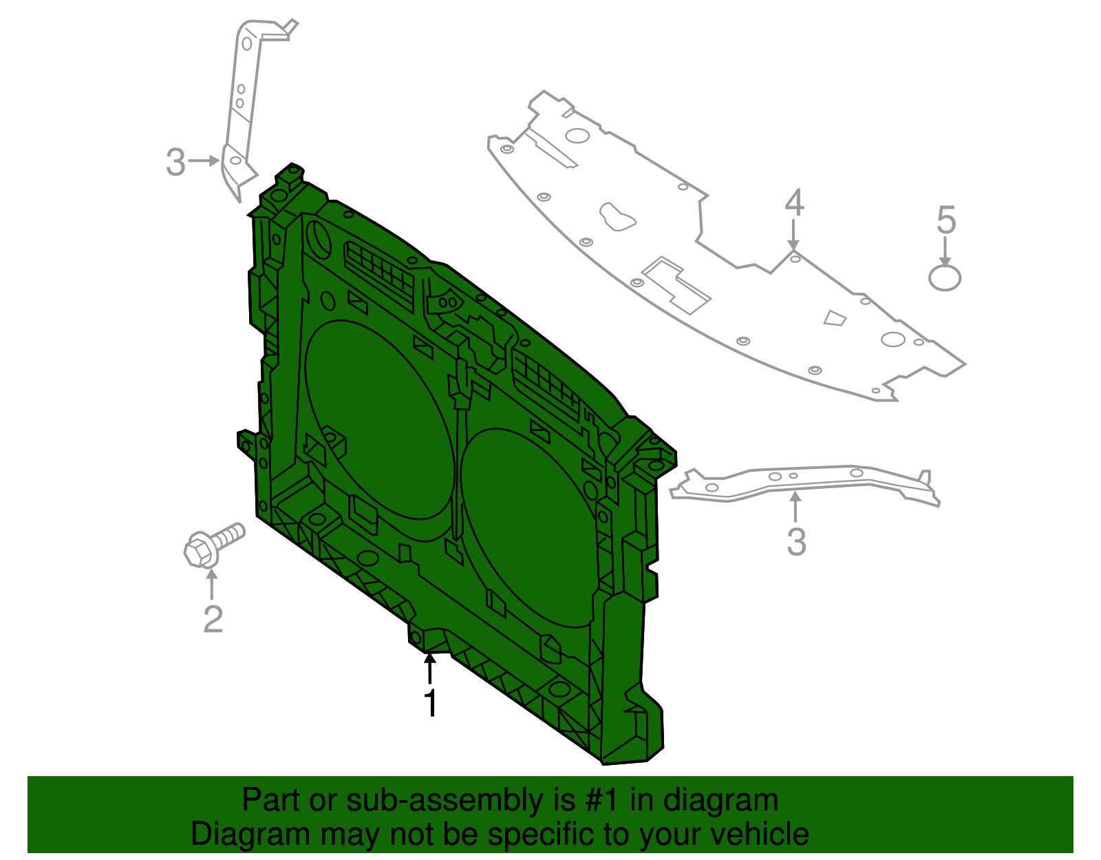 2013-2020 Nissan Pathfinder Radiator Support 62500-3JA0B