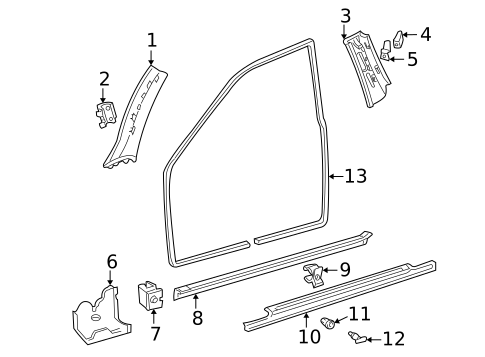 Interior Trim - Pillars for 2003 Mercedes-Benz C230 #1