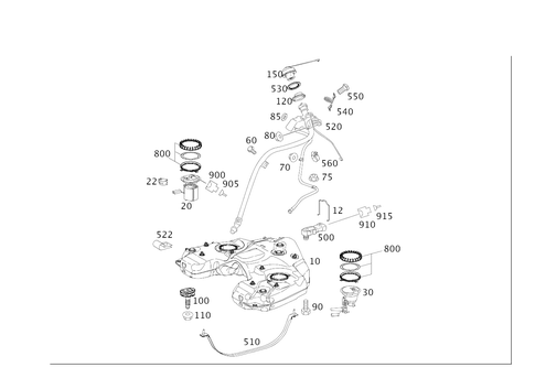 Fuel Tank with Detachable Parts for 2010 Mercedes-Benz GL550 #0