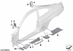 41217179387 - Bodywork: Moulded Part F Wheel Housing Supp., Left for BMW Image