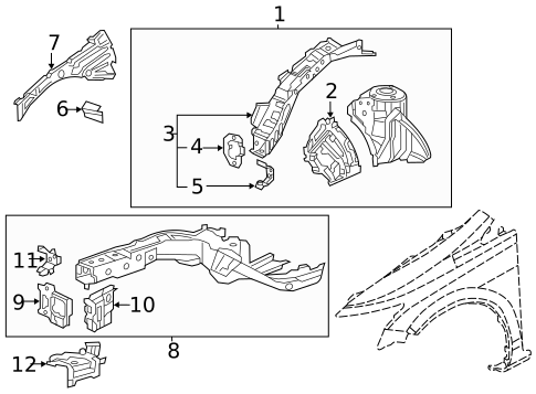 Structural Components & Rails for 2015 Honda Civic #0