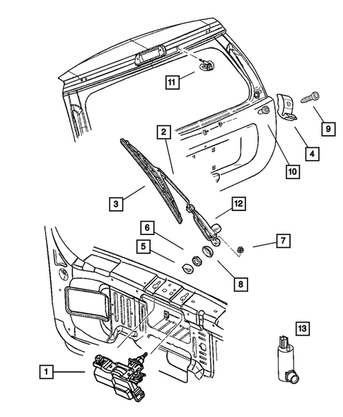 Rear Wiper and Washer System for 2003 Jeep Grand Cherokee #0
