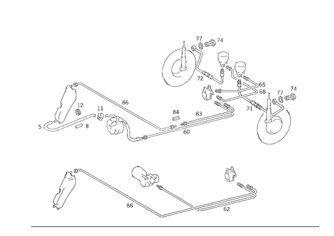Line Arrangement in Case of Self-Levelling Device & a S D for 1989 Mercedes-Benz 300CE #1