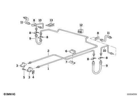 Brake Pipe Rear for 1992 BMW 535i #0