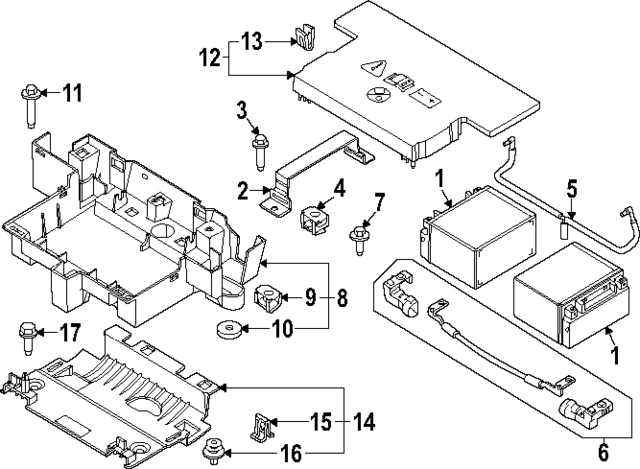 W721091S450 - Electrical: Battery Cable Bolt for Ford: F-250 Super Duty, F-350 Super Duty, F-450 Super Duty Image