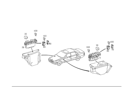 Fuse Boxes and Relay in Apparatus Box for 2001 Mercedes-Benz S55 AMG #0