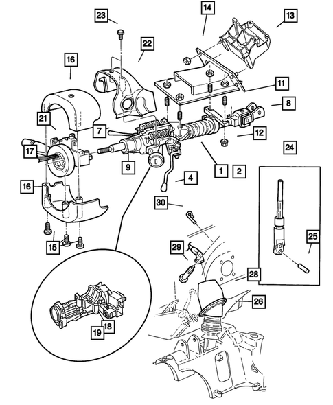 Steering Column for 2002 Chrysler Voyager #0