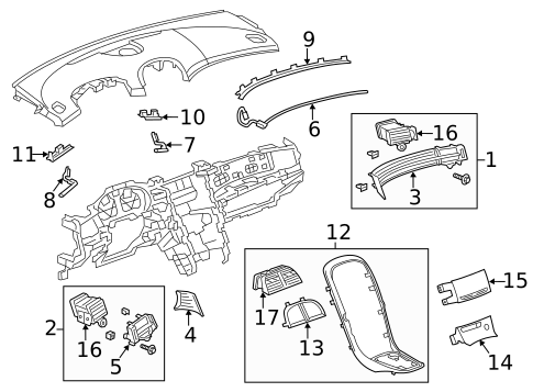 Instrument Panel Components for 2015 Chevrolet Malibu #1