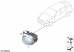 63177311293 - Lighting: Front Fog Lamp, Led, Left for BMW: 528i, 528iX, 535d, 535dX, 535i, 535iX, 550i, 550iX, Hybrid 5 Image image