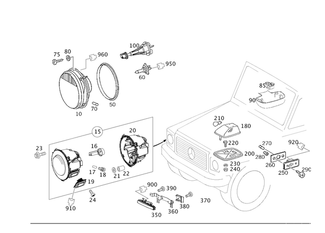 4638200959 - Electrical System: Lamp Unit for Mercedes-Benz Image image