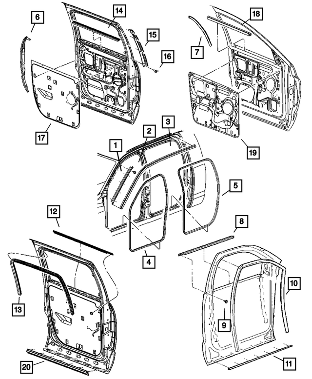 55277296AA - Doors and Related Parts: Door Opening Weatherstrip for Mopar Image image