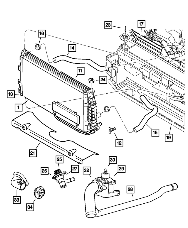 4767164AE - : Radiator Outlet Hose for Mopar Image