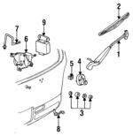 F3XY17526E - Body: Wiper Arm Assembly for Mercury: Villager Image