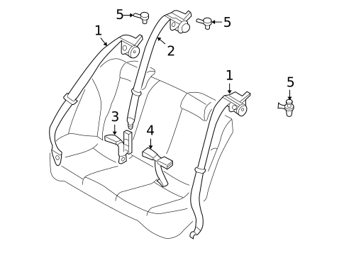 Rear Seat Belts for 2010 Kia Optima #0